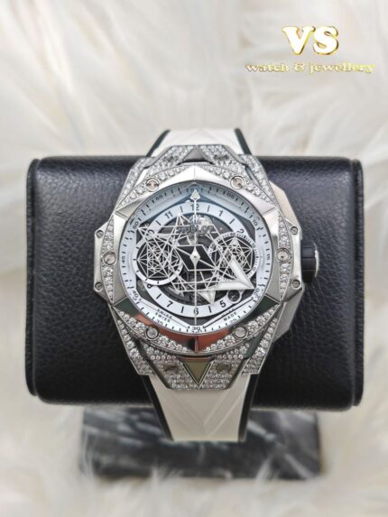 Hublot Sang Bleu ll Factory Diamonds Titanium 45mm (2022 year)